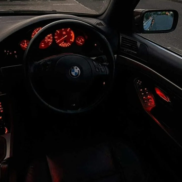 BMW E39 illuminated handles in car